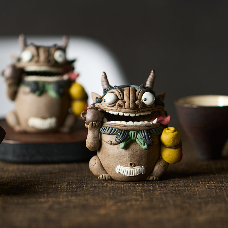 Pixiu Tea Boy Figurine – Tea Pet & Stick Incense Holder | Blessings of Fortune and Prosperity | Traditional Chinese Tea Gift