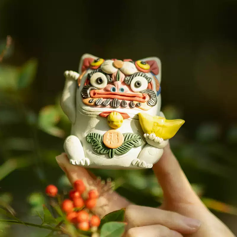 Handcrafted Jingdezhen Porcelain Lucky Cat – Stick Incense Holder & Tea Pet | Traditional Chinese Gift