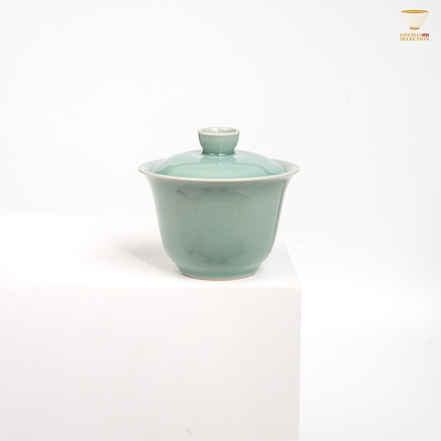 Jin Hongyang · Celadon Pink Blue Tea Set (3-Piece)|One Gaiwan & Two Cups · High-Fired Porcelain · Elegant Gift Box · Ideal for Gongfu Brewing