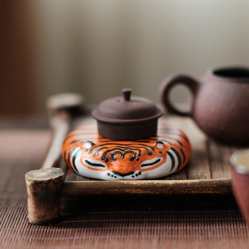 Tiger Lid Holder & Tea Coaster – Adorable Tea Table Decor | Traditional Chinese Tea Gift