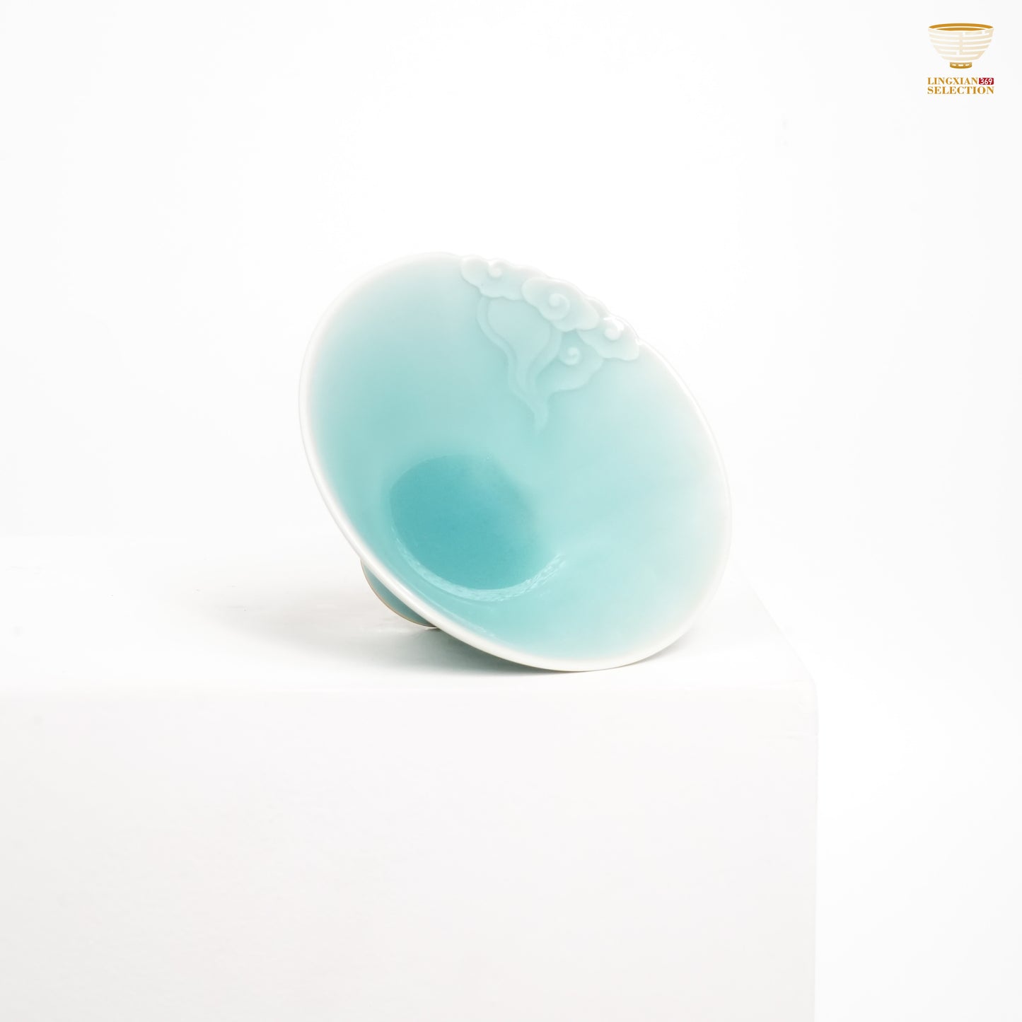 Jin Hongyang · Celadon Pink Blue Series Teacups | Lotus Petal Pattern · Handmade Porcelain · Smooth Celadon Glaze · Elegant Choice for Tea Table