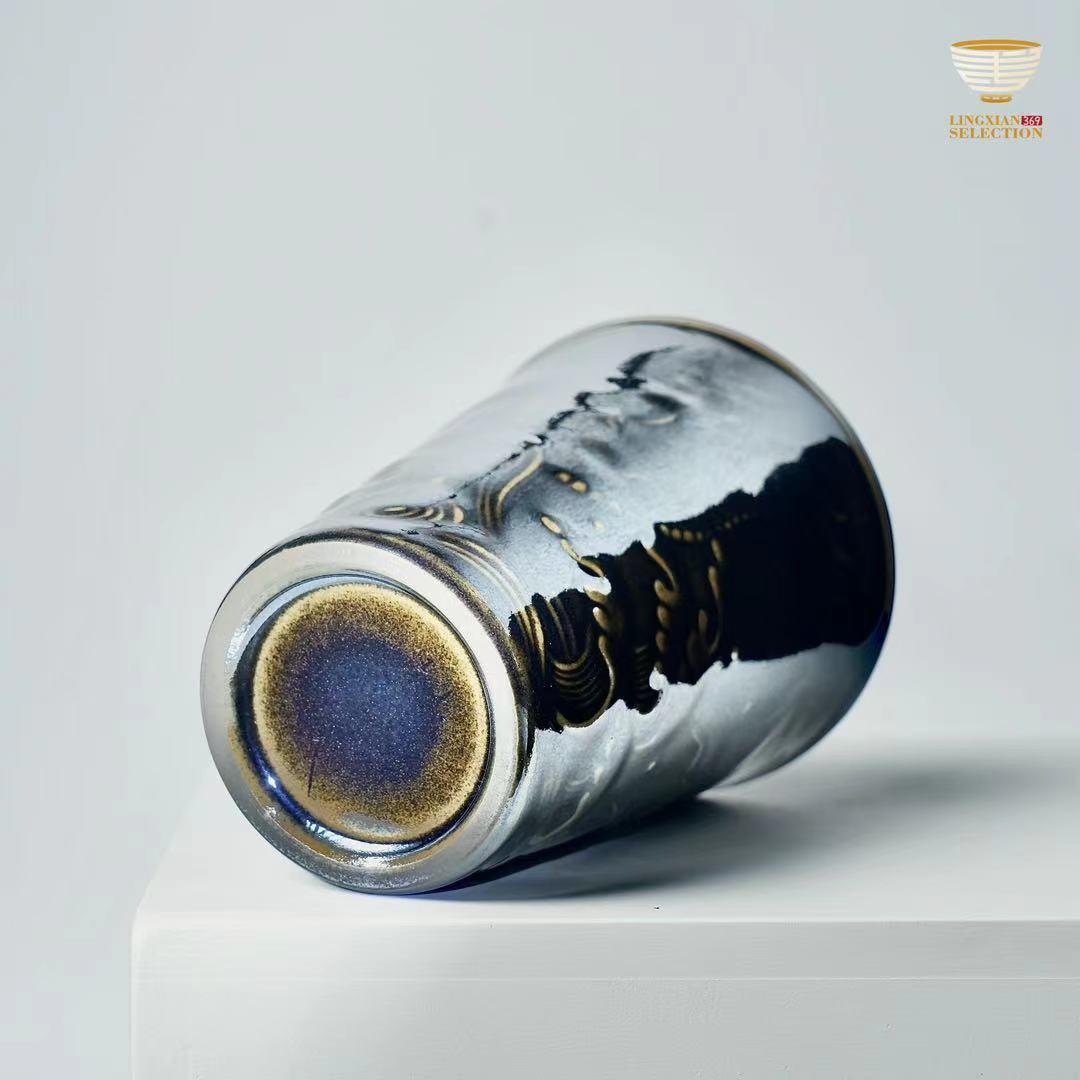 Baiding “Hidden Dragon” Cola Cup | Jian Zhan Ceramic Tumbler · Handcrafted Dragon Relief · Unique Oriental Aesthetic | Tea & Beverage Collectible