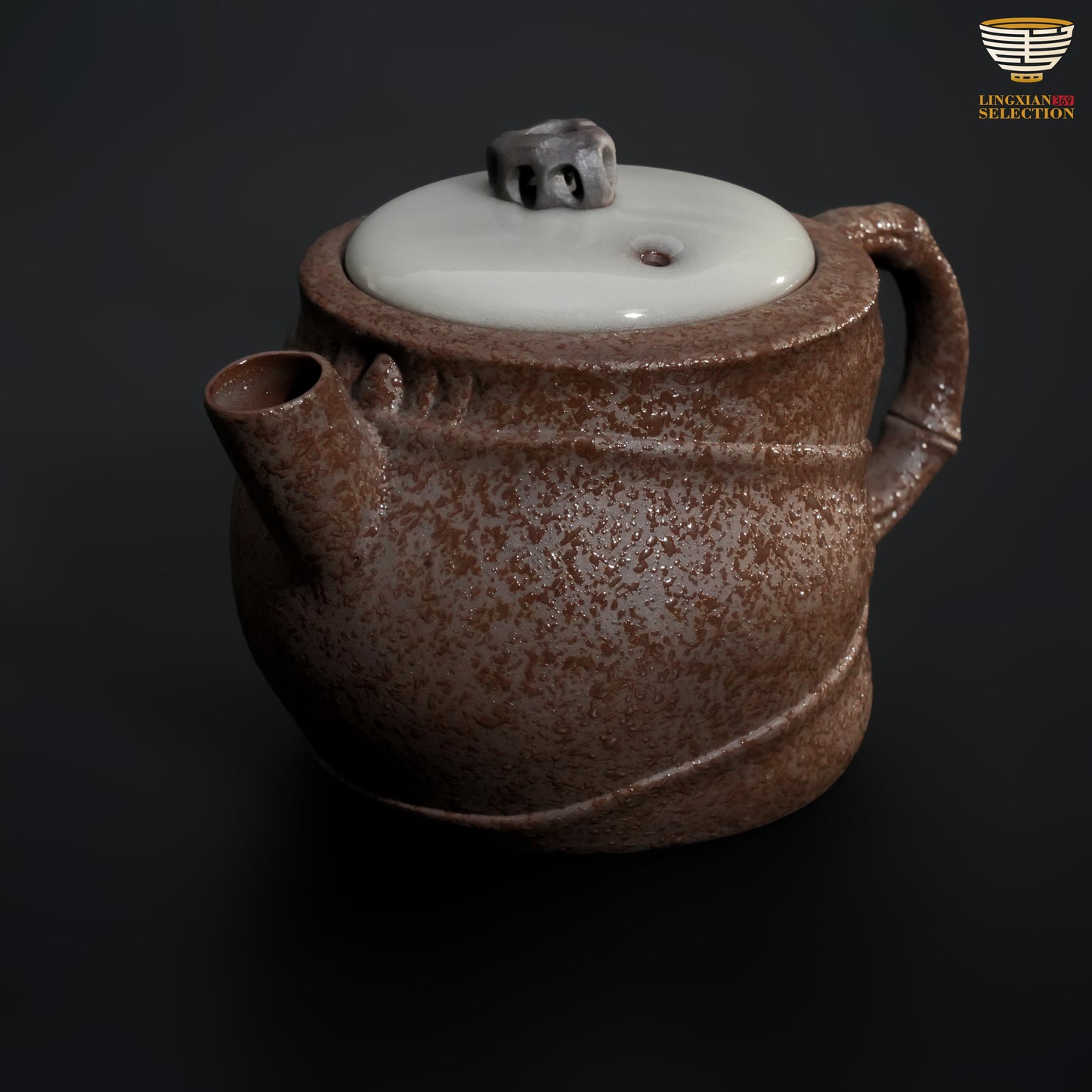 【Wu Jun Handmade Celadon Stone-Texture Teapot And Quick Pot】Original Handcrafted · High-Fired Celadon · Rock-Inspired Finish · Premium Tea Brewing Vessel