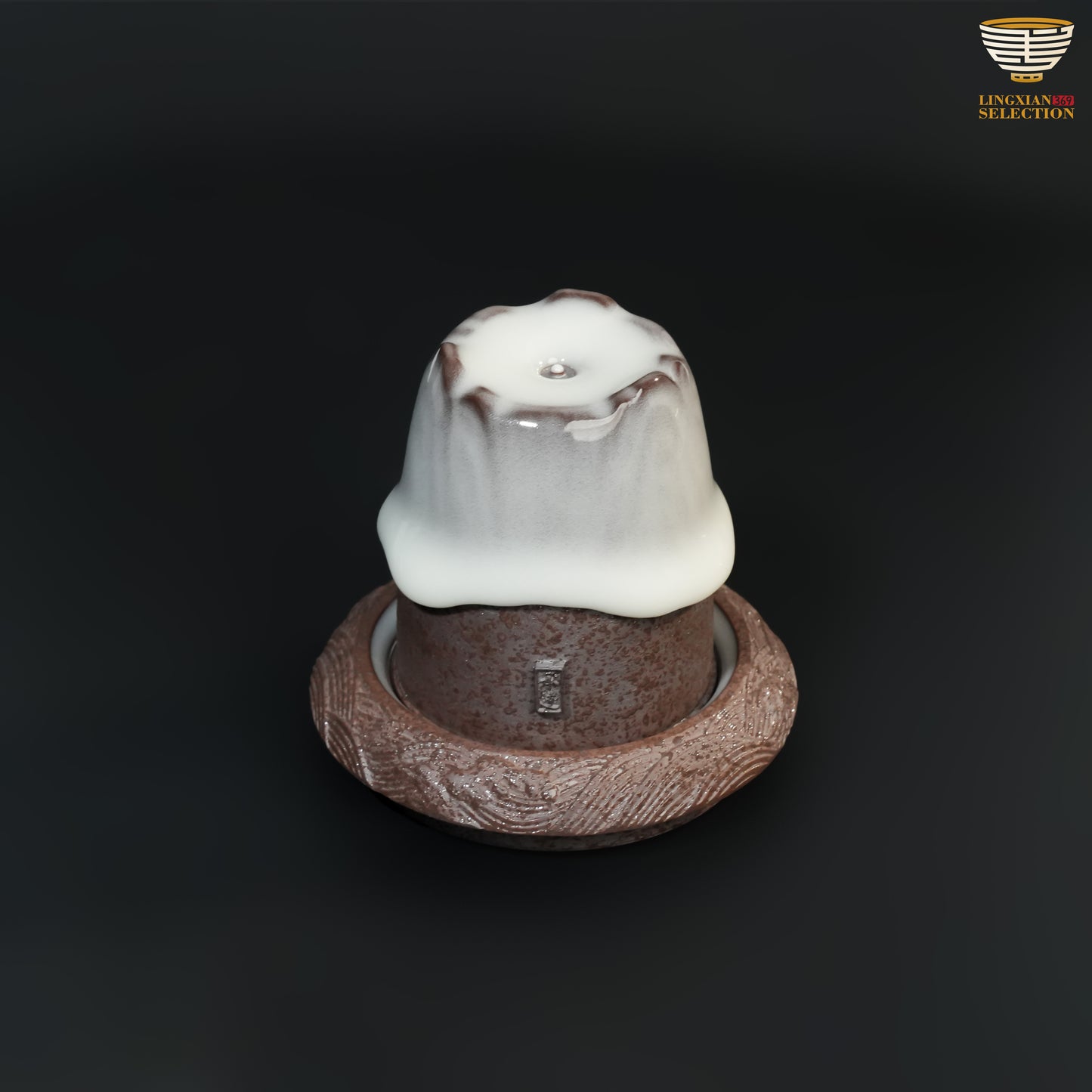 Wu Jun · Misty Mountain Midway|Handmade Celadon Teacup|Glaze Flow Aesthetics · Mountain-Inspired Form · Nature-Inspired Expression