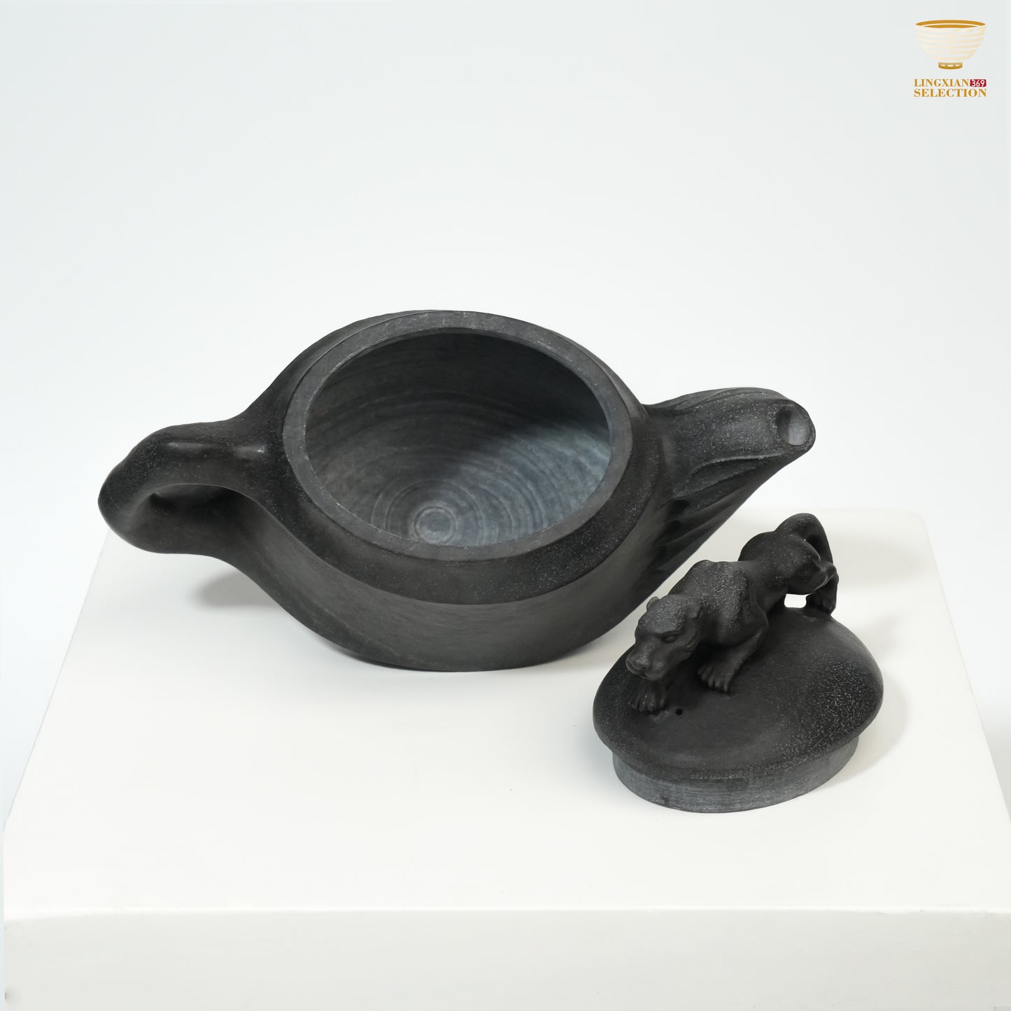 【Hunan An Hua Tillite Stone Leopard Teapot】 Glacial Rock Teapot |Hand-Carved Natural Stone|Water Purification Effect|Translucent Texture|Oriental Tea Aesthetic