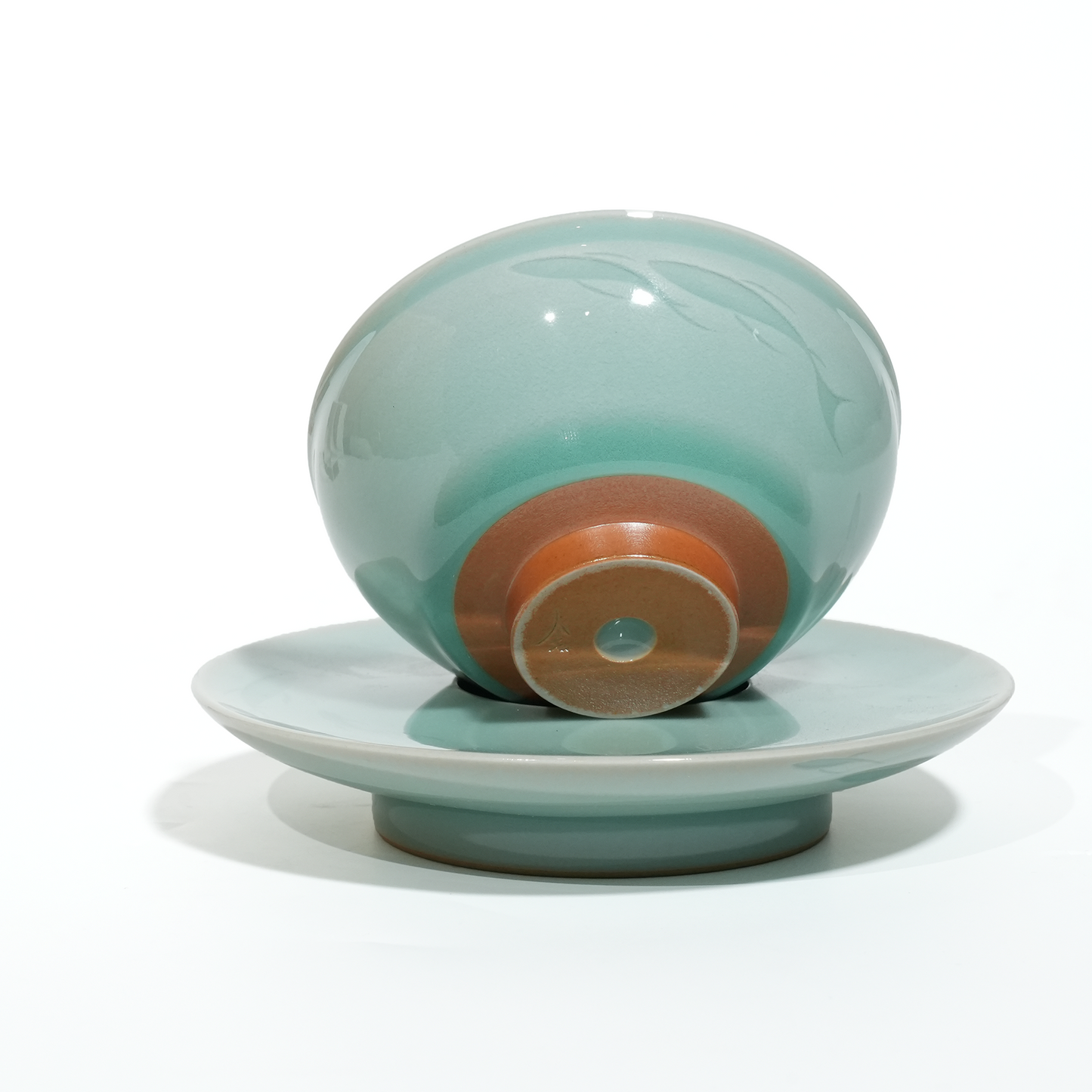 Liao Xinliang Big Fish & Begonia Autumn Water , Pink Blue Cup and Saucer Set | Celadon Art T Ware | Handcrafted Leaping Fish & Begonia Design · Symbol of Prosperity and Harmony