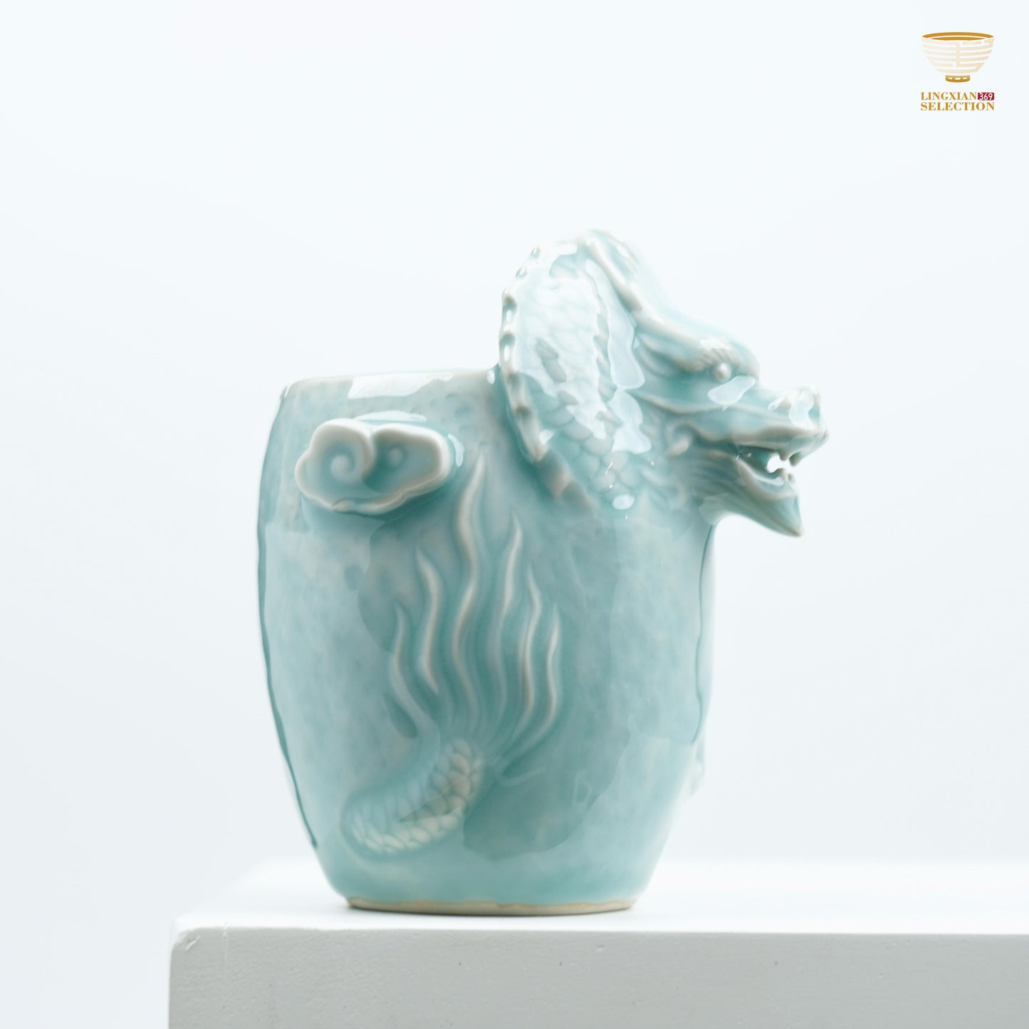 【Celadon Dragon Spout Fair Cup From Lei Huixian】 Dragon Spout Fair Cup – Handcrafted Tea Pitcher with Sculpted Dragon Head | 3 Variants incl. Stunning Wood-Fired Finish