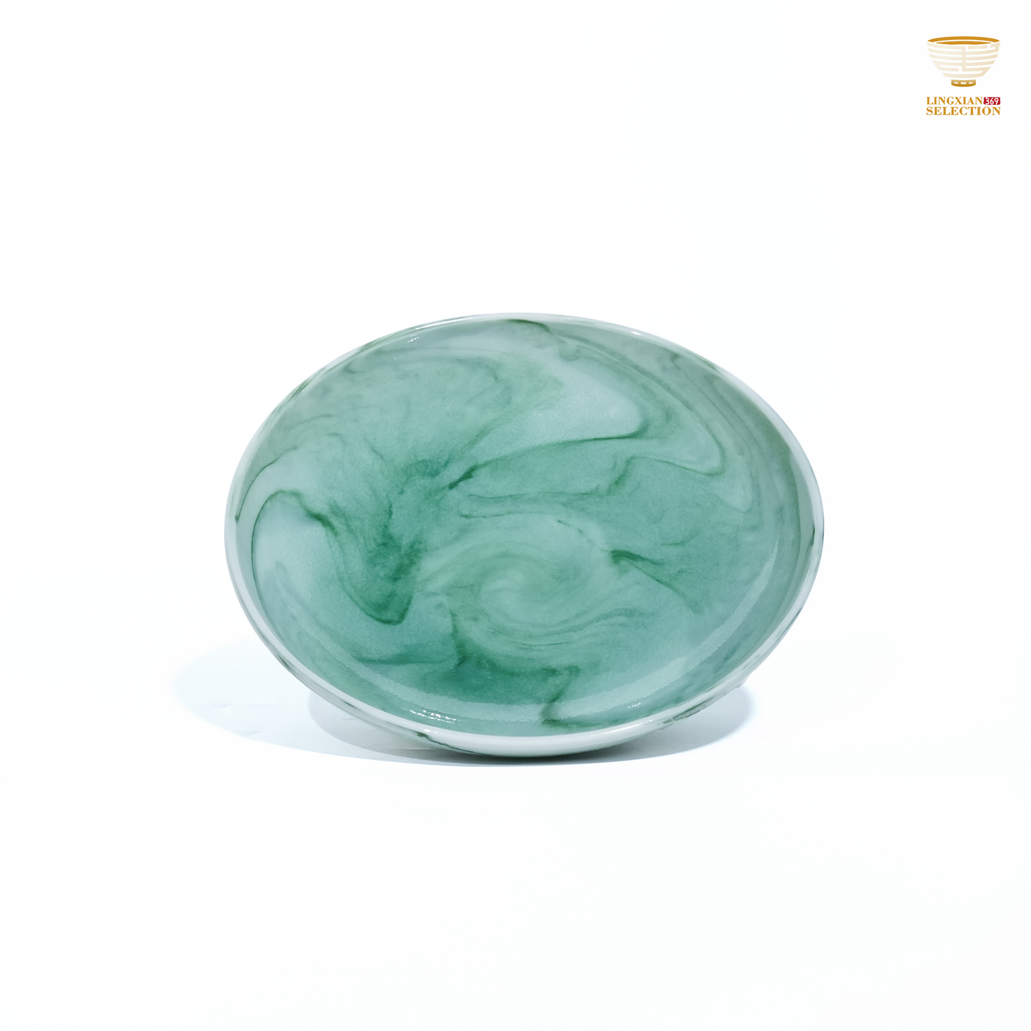 Liao Xinliang Celadon Marbled Gaiwan | Handmade Celadon Art Tea Ware | Elegant Textured Chinese Tea Set
