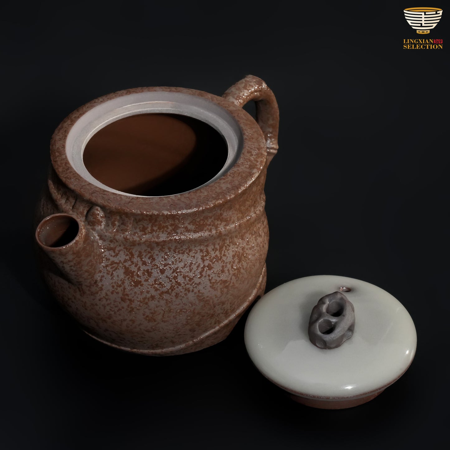【Wu Jun Handmade Celadon Stone-Texture Teapot And Quick Pot】Original Handcrafted · High-Fired Celadon · Rock-Inspired Finish · Premium Tea Brewing Vessel