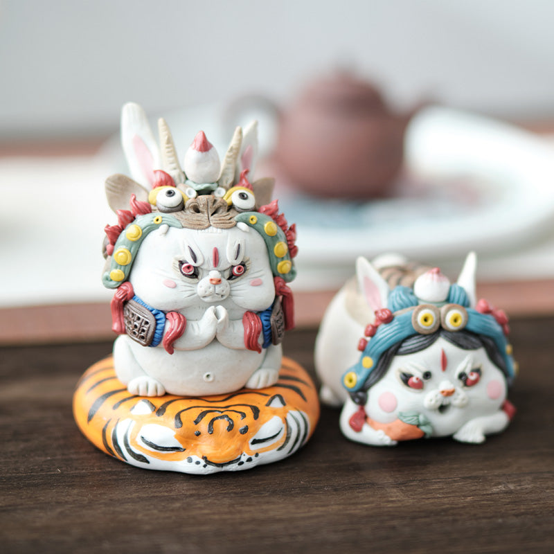 Chinese Intangible Cultural Heritage – Moon Palace Fairy “Rabbit Duner” Figurine | Rabbit Deity Tea Pet & Incense Holder | Traditional Chinese Tea Culture Gift