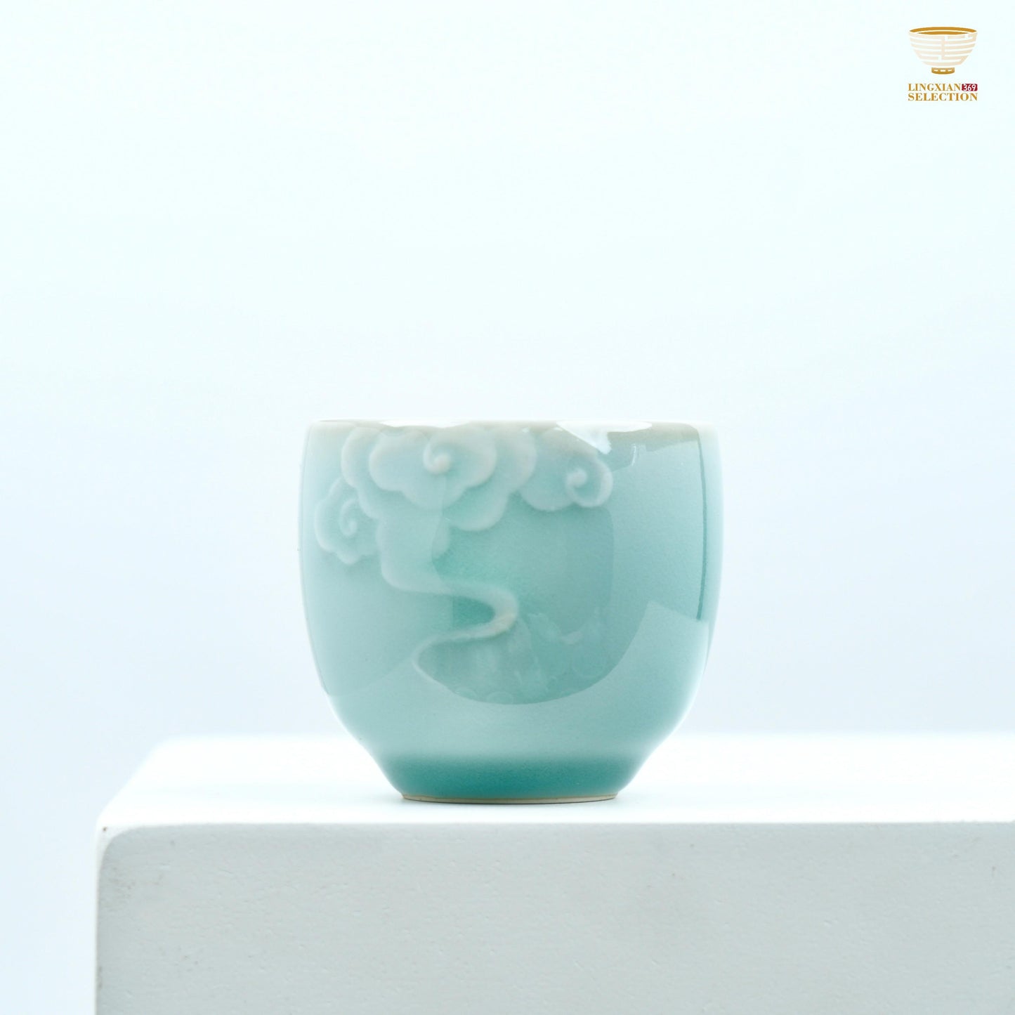 【Celadon Cloud Tea Set From Master Lei Huixian】 – Teapot with 4 Cups | Handcrafted High-fired Ceramic Gift Set | Chinese Kung Fu Teaware Collection