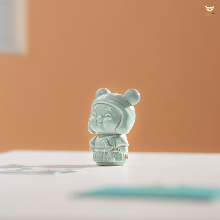 【Tu Renzhai Five Elements Mini Buddy · Longquan Celadon Figurine | Cultural Creative Toy · Chinese Style Gift Set · Adorable Lucky Guardian】