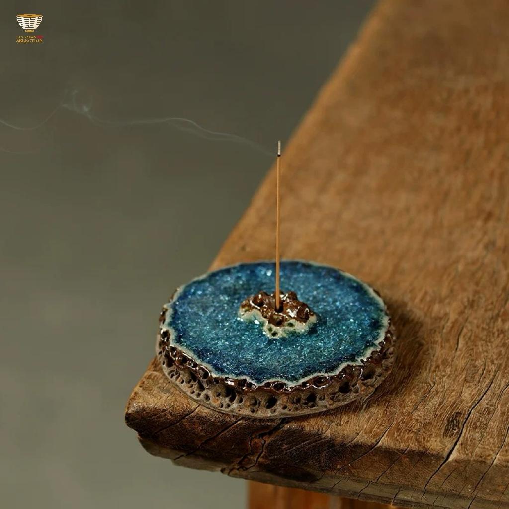 Handmade Taihu Lake Stone Incense Holoder Aged Rock-Mineral Incense Holoder Collector’s Choice For Ceramics Collectors
