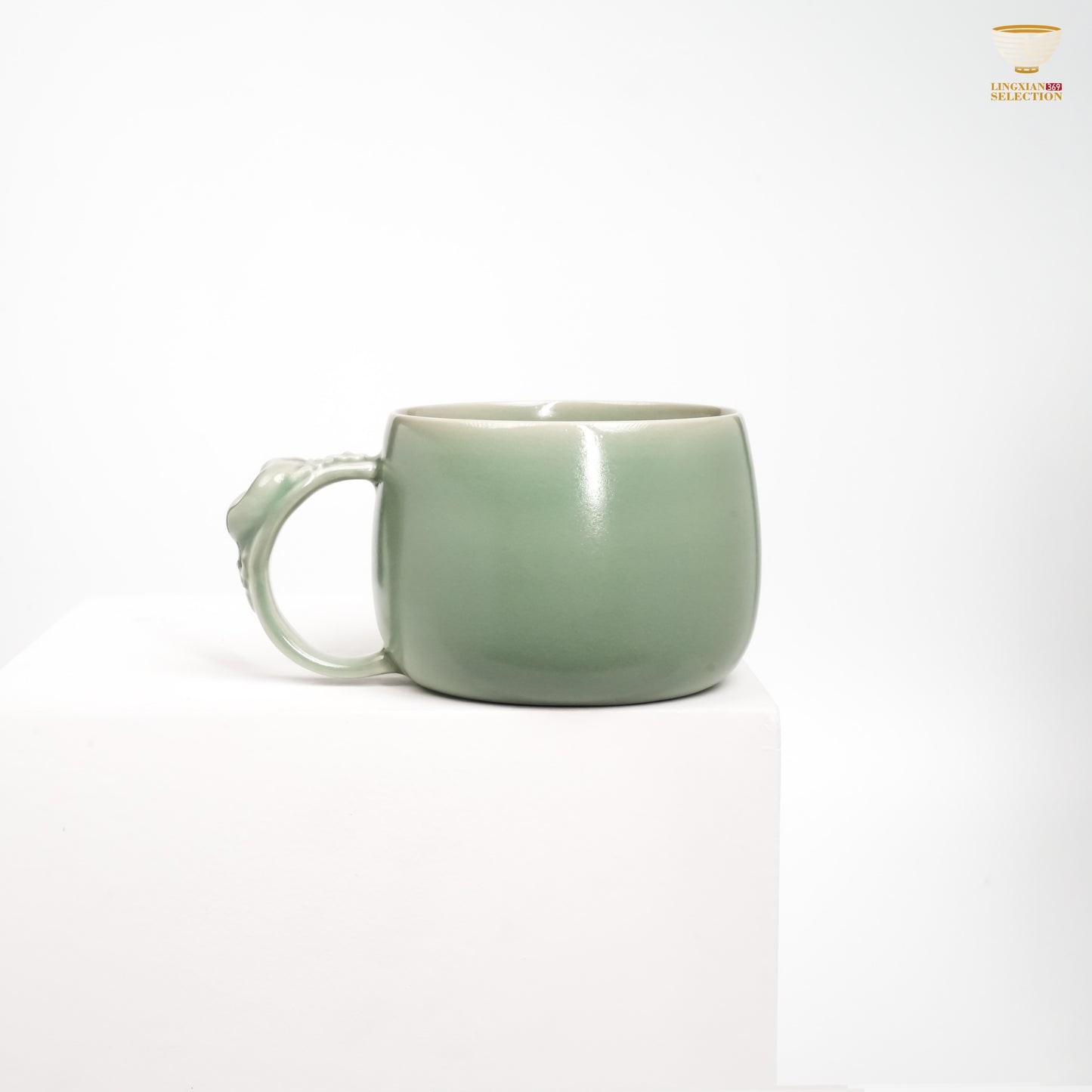 Jin Hongyang · Celadon Bean-Green Fox Handle Mug|Graceful Design · Refined Celadon Glaze · Handmade Elegance · Whimsical Charm