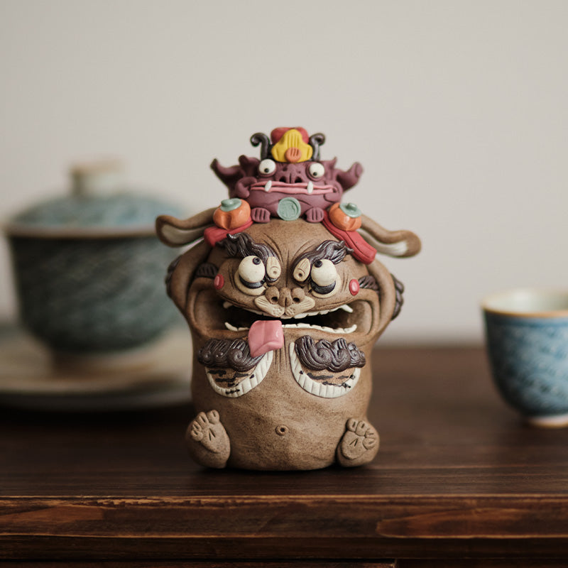 Blessings Aplenty – Fortune Lion Tea Pet & Incense Holder | Traditional Chinese Gift