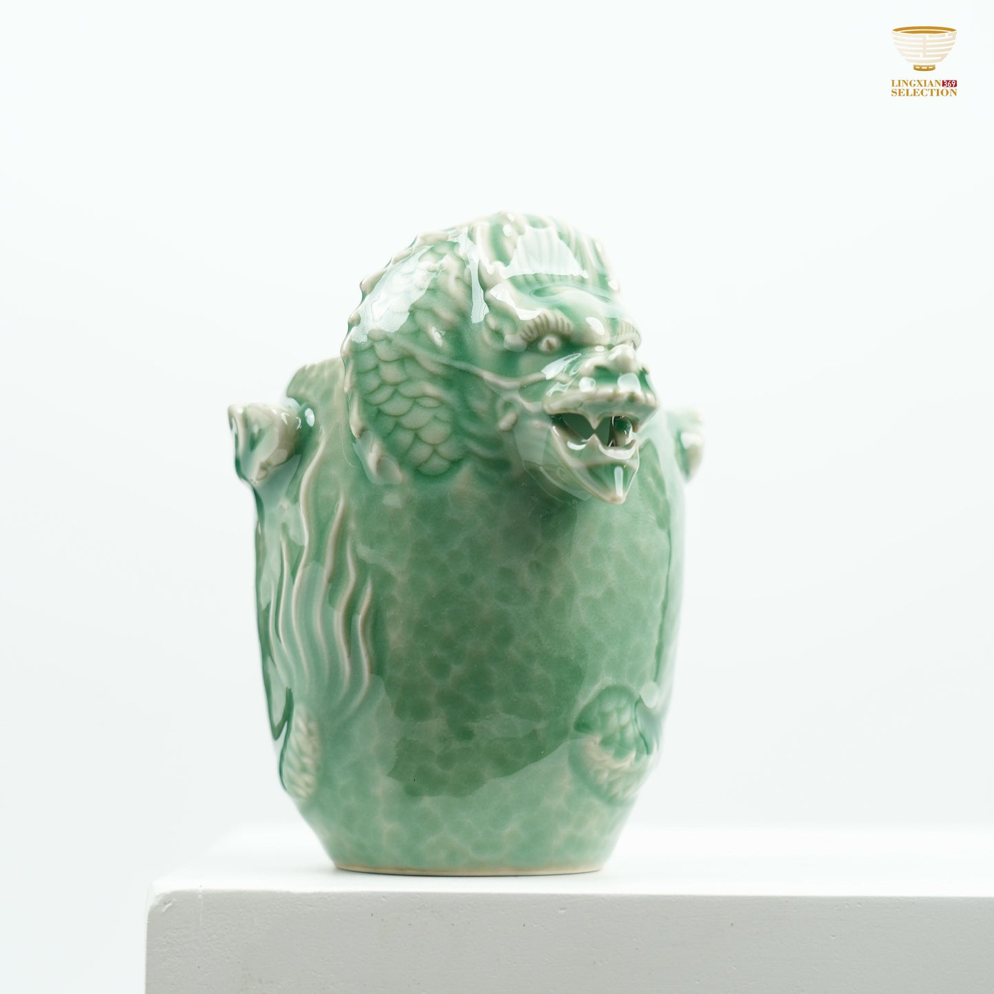 【Celadon Dragon Spout Fair Cup From Lei Huixian】 Dragon Spout Fair Cup – Handcrafted Tea Pitcher with Sculpted Dragon Head | 3 Variants incl. Stunning Wood-Fired Finish