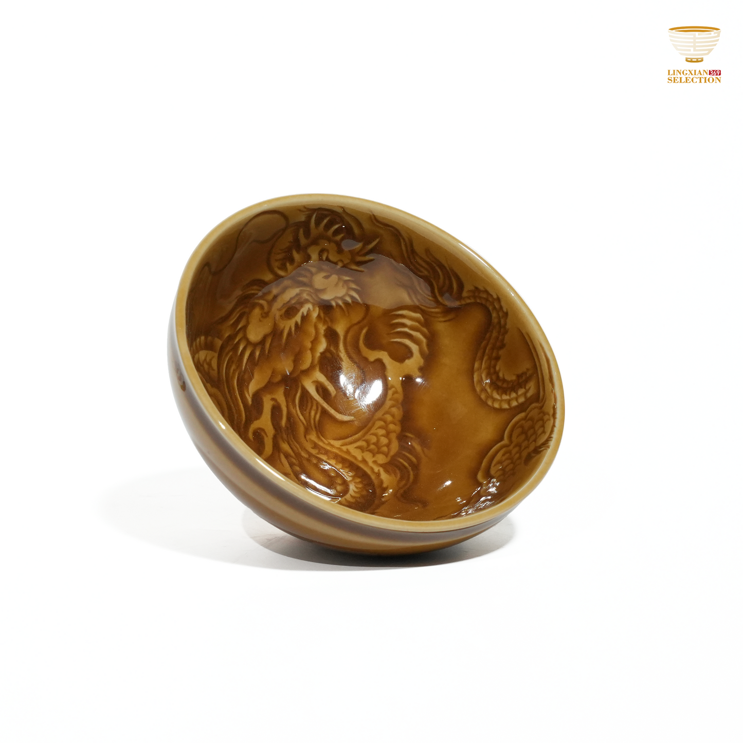 Liao Xinliang "Autumn Waters" Dragon Tea Cup | Celadon Art Ceramic Cup | Handmade · Minimalist & Elegant Drinking Cup