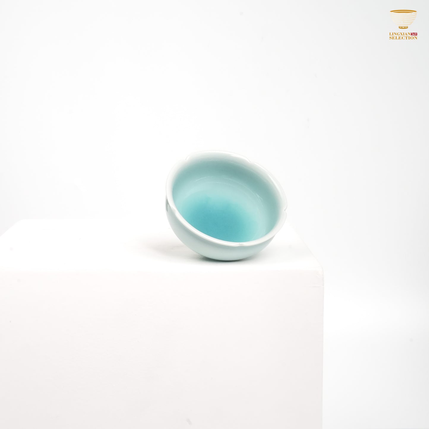 Jin Hongyang · Celadon Pink Blue Series Teacups | Lotus Petal Pattern · Handmade Porcelain · Smooth Celadon Glaze · Elegant Choice for Tea Table