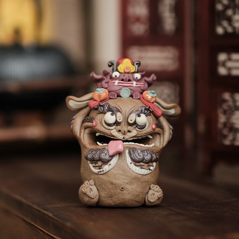 Blessings Aplenty – Fortune Lion Tea Pet & Incense Holder | Traditional Chinese Gift
