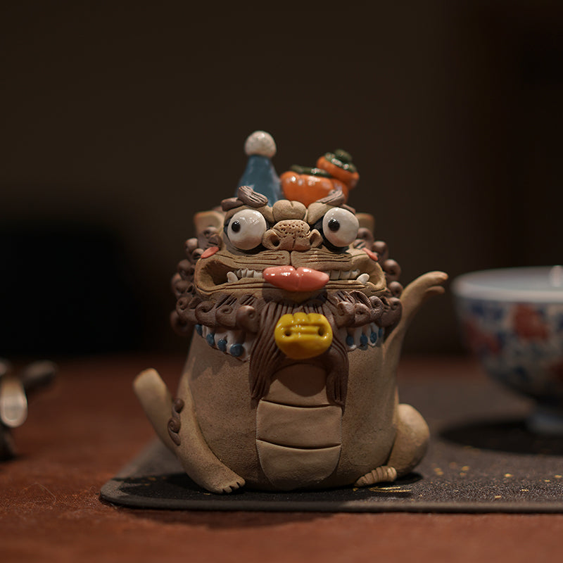 "Fortune & Harmony" Pixiu – Handcrafted Jingdezhen Ceramic Tea Pet & Incense Burner | Backflow & Stick Compatible | Traditional Chinese Tea Gift