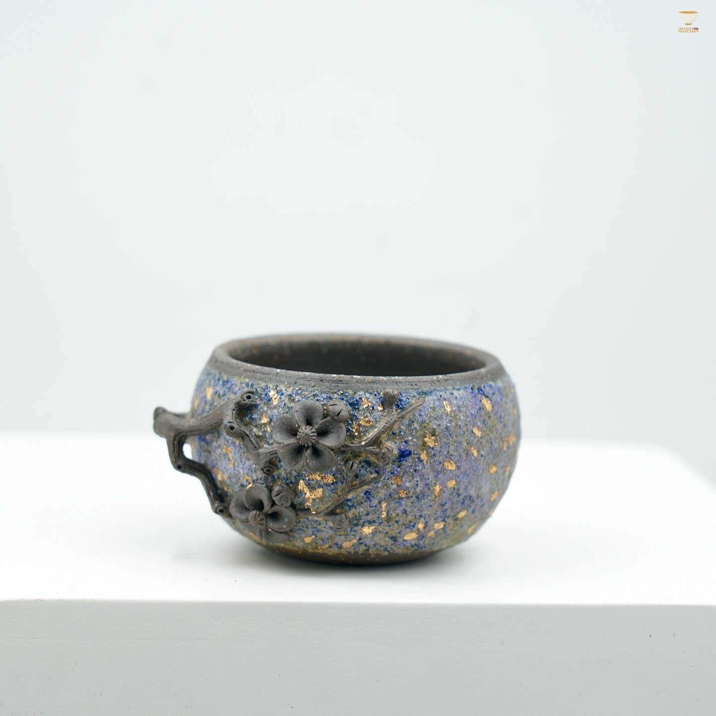 Winter Plum”Aged Rock-Mineral Teacup | Handmade Ceramic Cup with Plum Blossom Relief | Oriental Elegance Tea Vessel