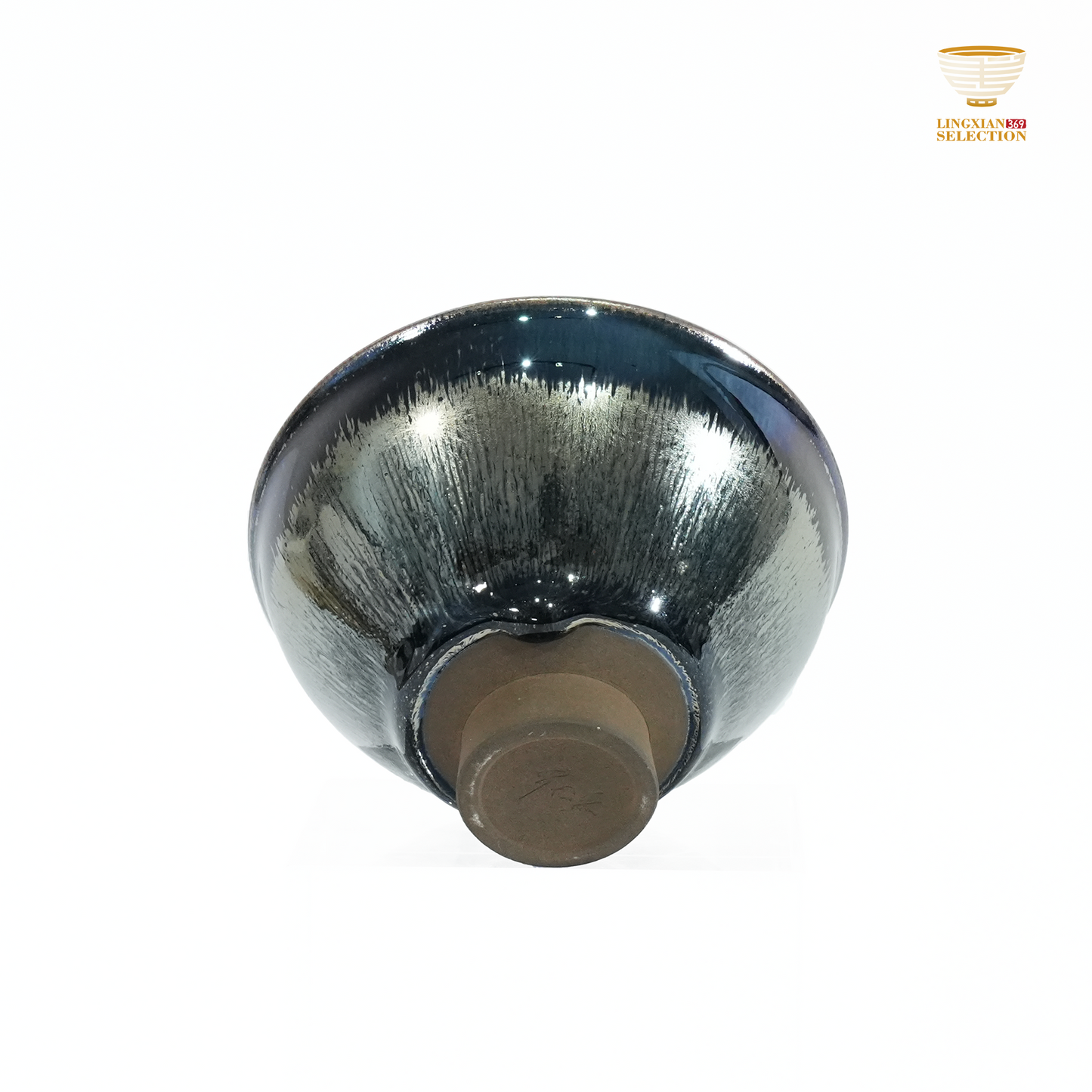 Bai Ding · Water Sprout Pedestal Cup | Fluid Grace · Luminous Glaze Fire · Handcrafted Jian Ware Teacup