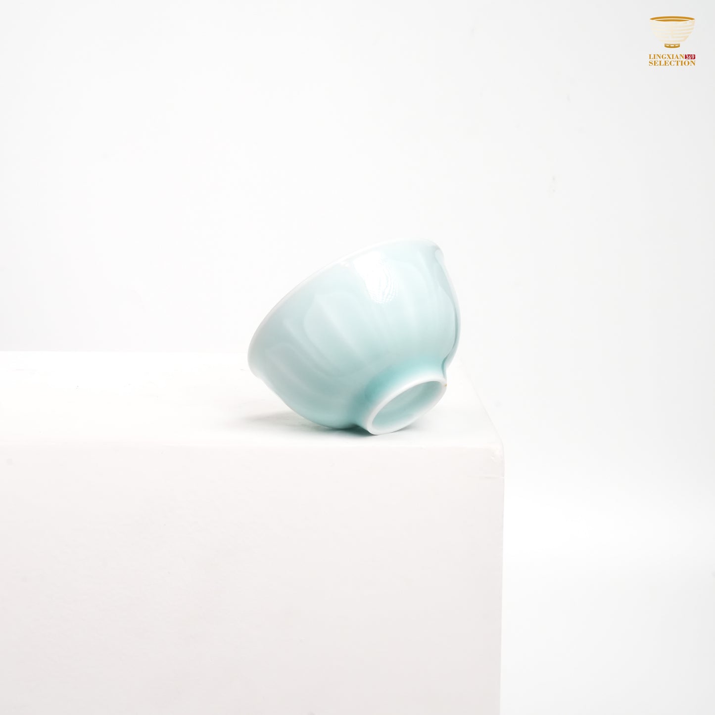Jin Hongyang · Celadon Pink Blue Series Teacups | Lotus Petal Pattern · Handmade Porcelain · Smooth Celadon Glaze · Elegant Choice for Tea Table