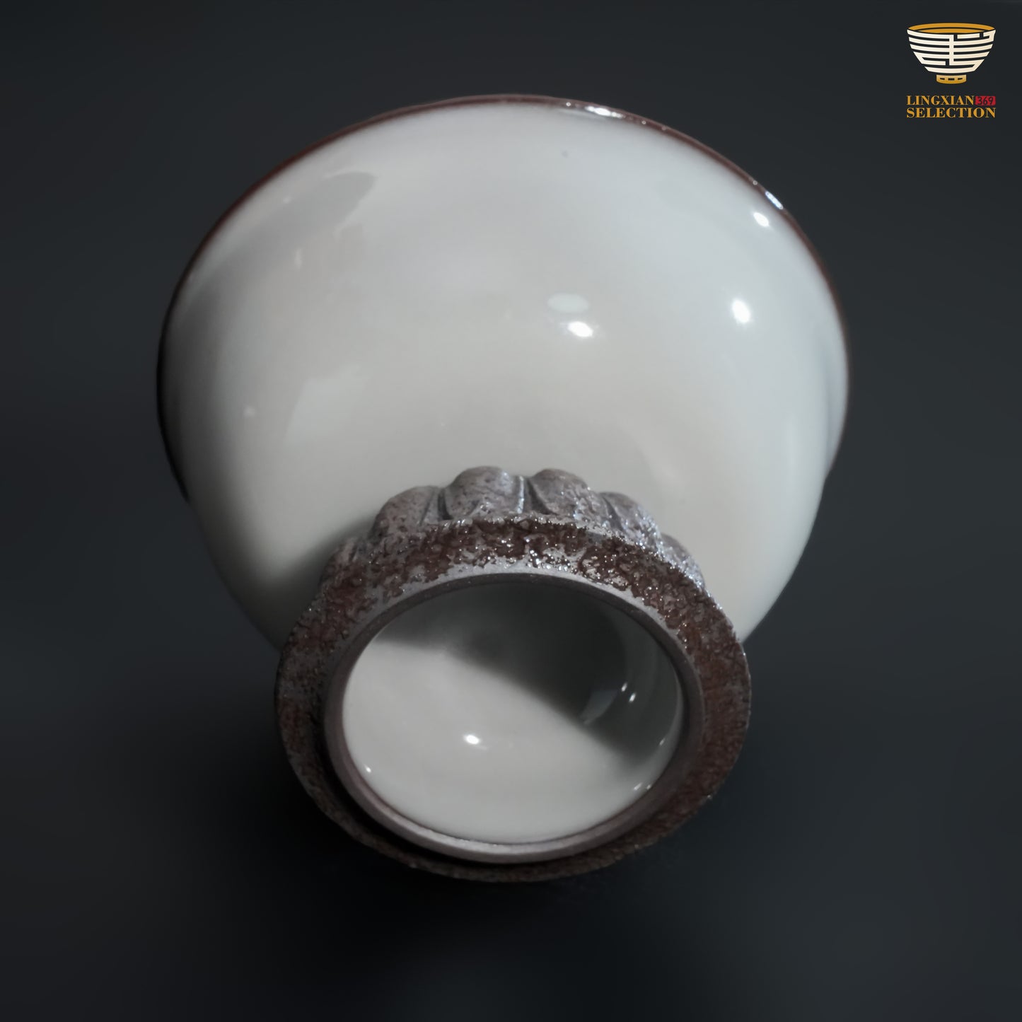Wu Jun · Stemmed Lotus Pedestal Cup|Stone-Inspired Base, Pure Glaze, A Vessel of Contemplation