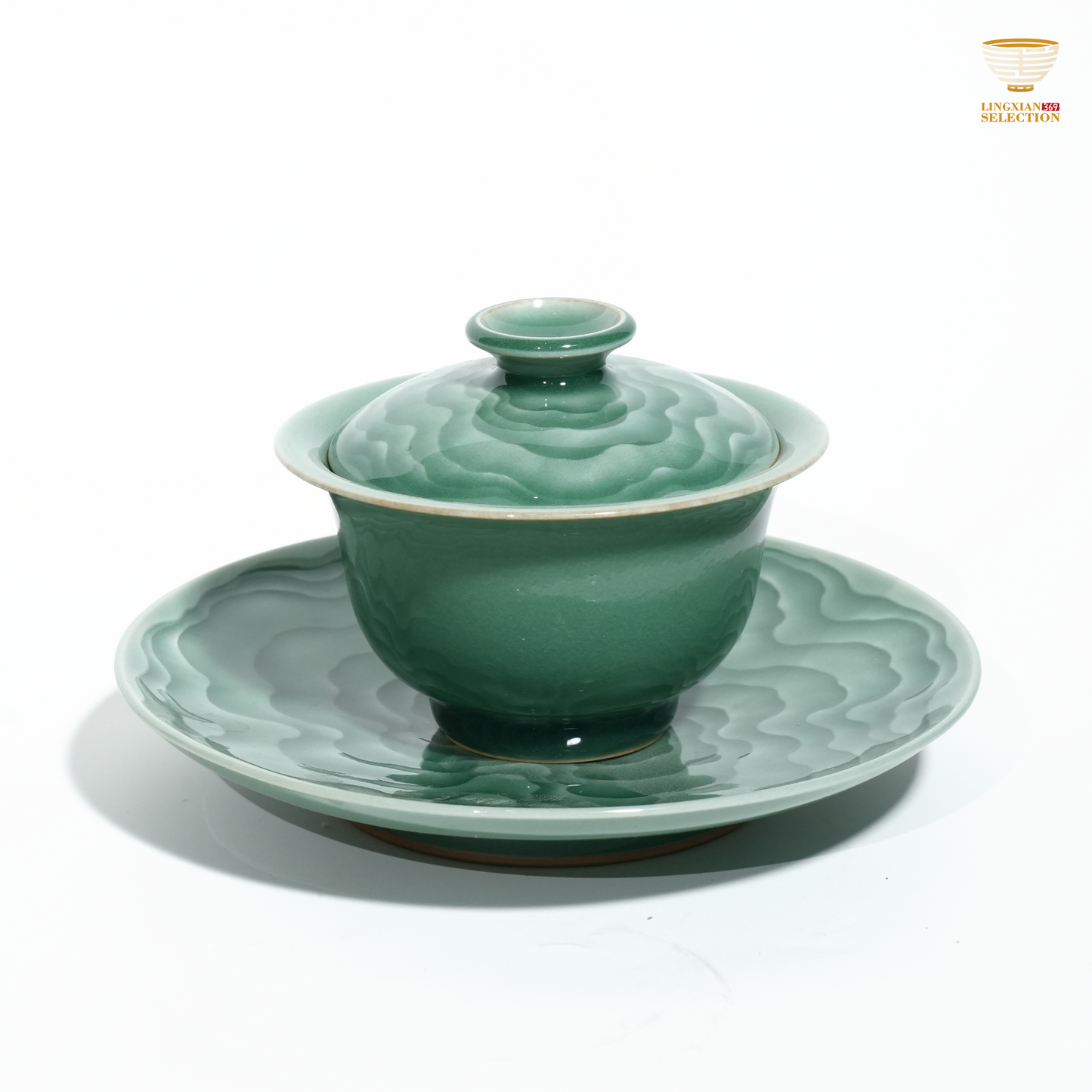 Longquan Celadon by Liao Xinliang · Endless blessings and prosperity Gaiwan |A Masterpiece of Craftsmanship & Tea Aesthetic Collection