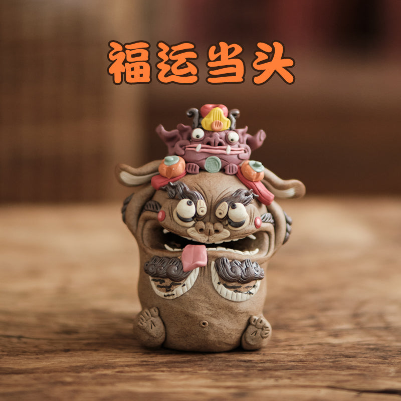Blessings Aplenty – Fortune Lion Tea Pet & Incense Holder | Traditional Chinese Gift