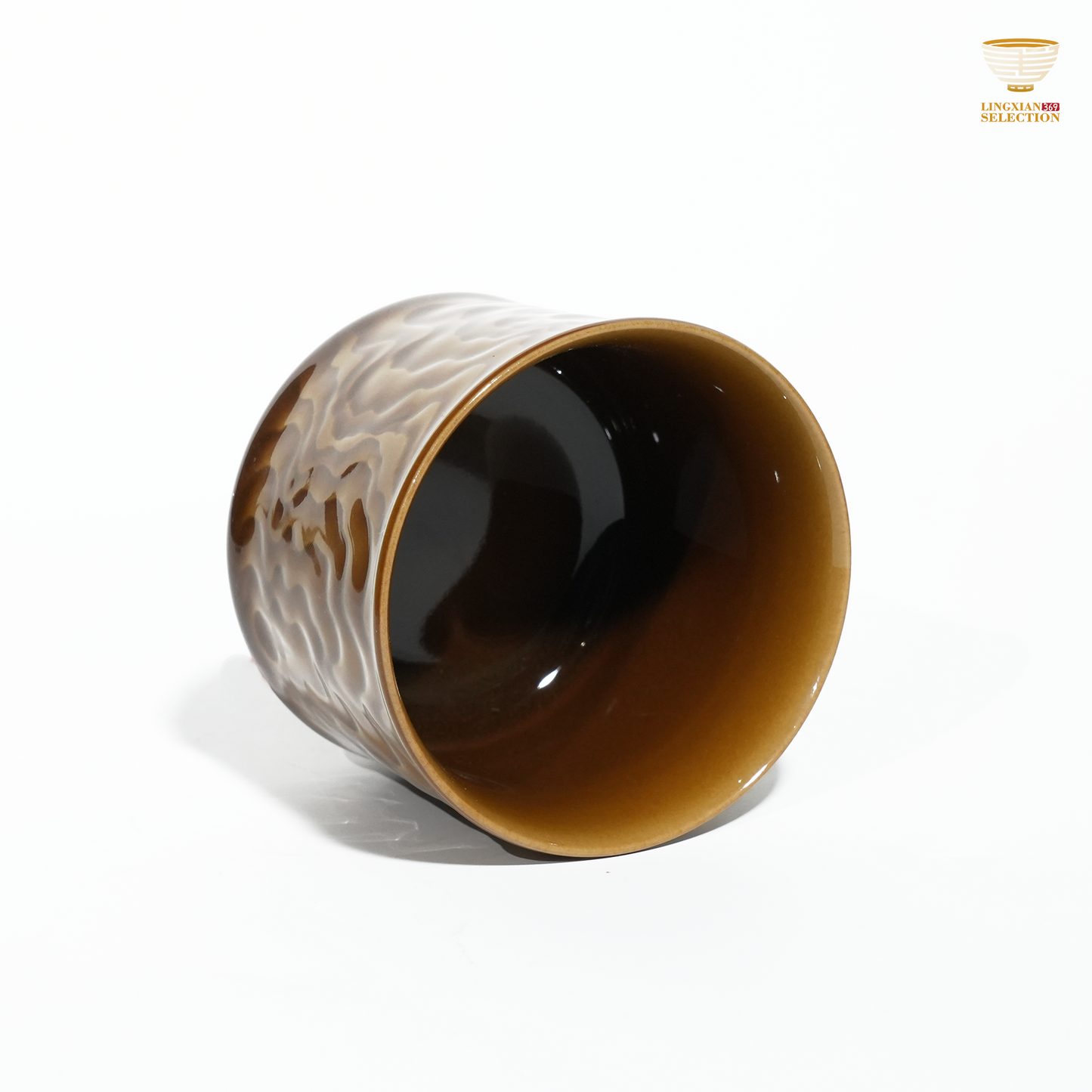 Liao Xinliang "Autumn Waters" Blessings Unending Horizon Teacup | Celadon Art Ceramic Cup | Handmade · Minimalist & Elegant Drinking Cup