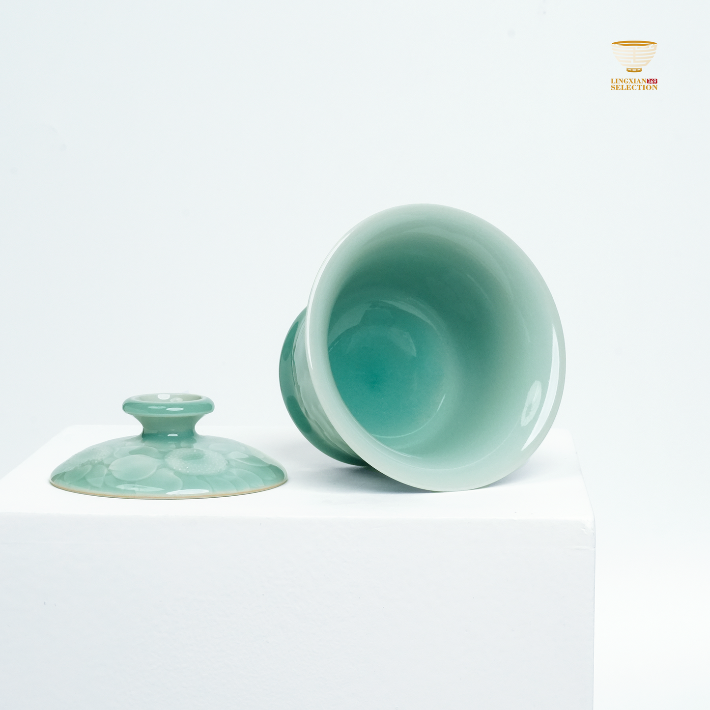 【Longquan Celadon by Liao Xinliang · Sunflower 3pieces Gaiwan |A Masterpiece of Craftsmanship & Tea Aesthetic Collection】