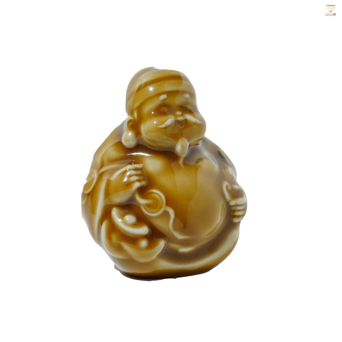 【LINGXIAN Selection Chinese God of Wealth Figurine by Tu Renzhai】– Handmade Glazed Ceramic Caishen Statue for Prosperity, Fortune & Feng Shui Decor Ornaments