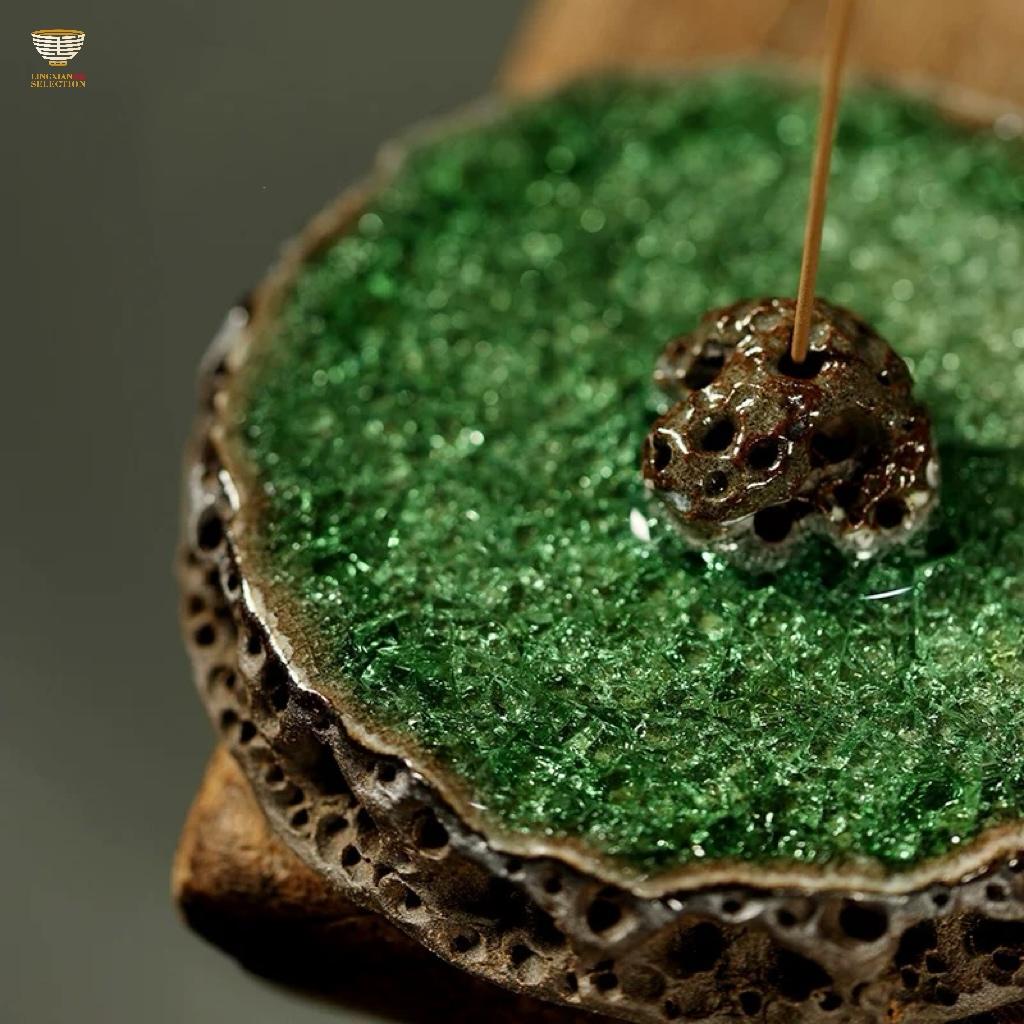 Handmade Taihu Lake Stone Incense Holoder Aged Rock-Mineral Incense Holoder Collector’s Choice For Ceramics Collectors