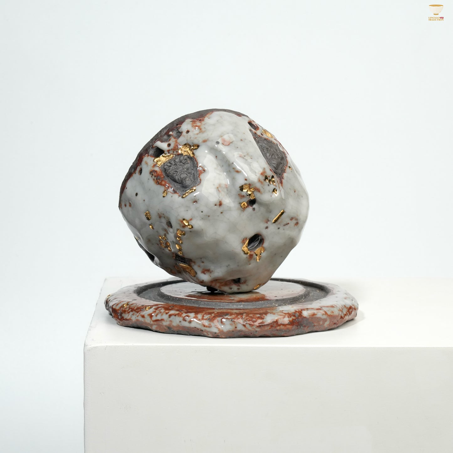Gao Yue · Shino Ware Incense Burner|Handmade Wood-Fired Ceramic · Natural Stone Texture · Kintsugi Aesthetics · Zen Art Decor