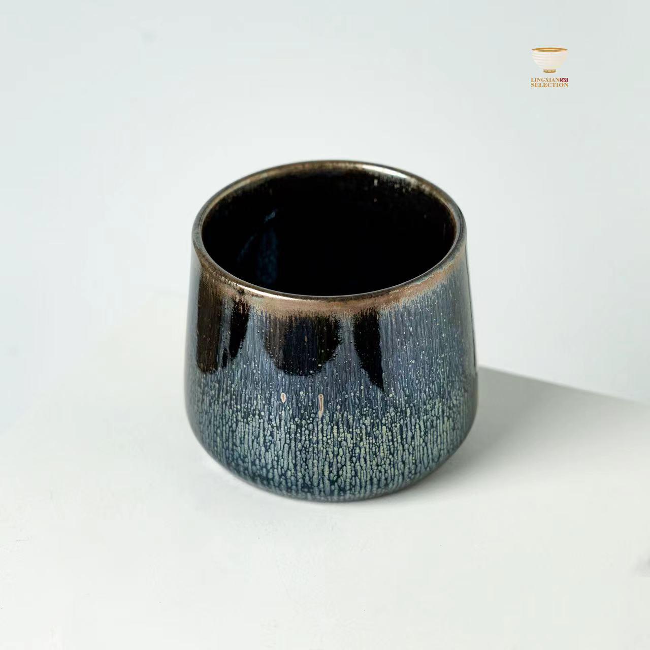 Bai Ding Water Sprout & Latent Grain Spinning Teacup | Whiskey Cup|Master Cup with Swivel Base | Handcrafted Chinese Gongfu Teaware