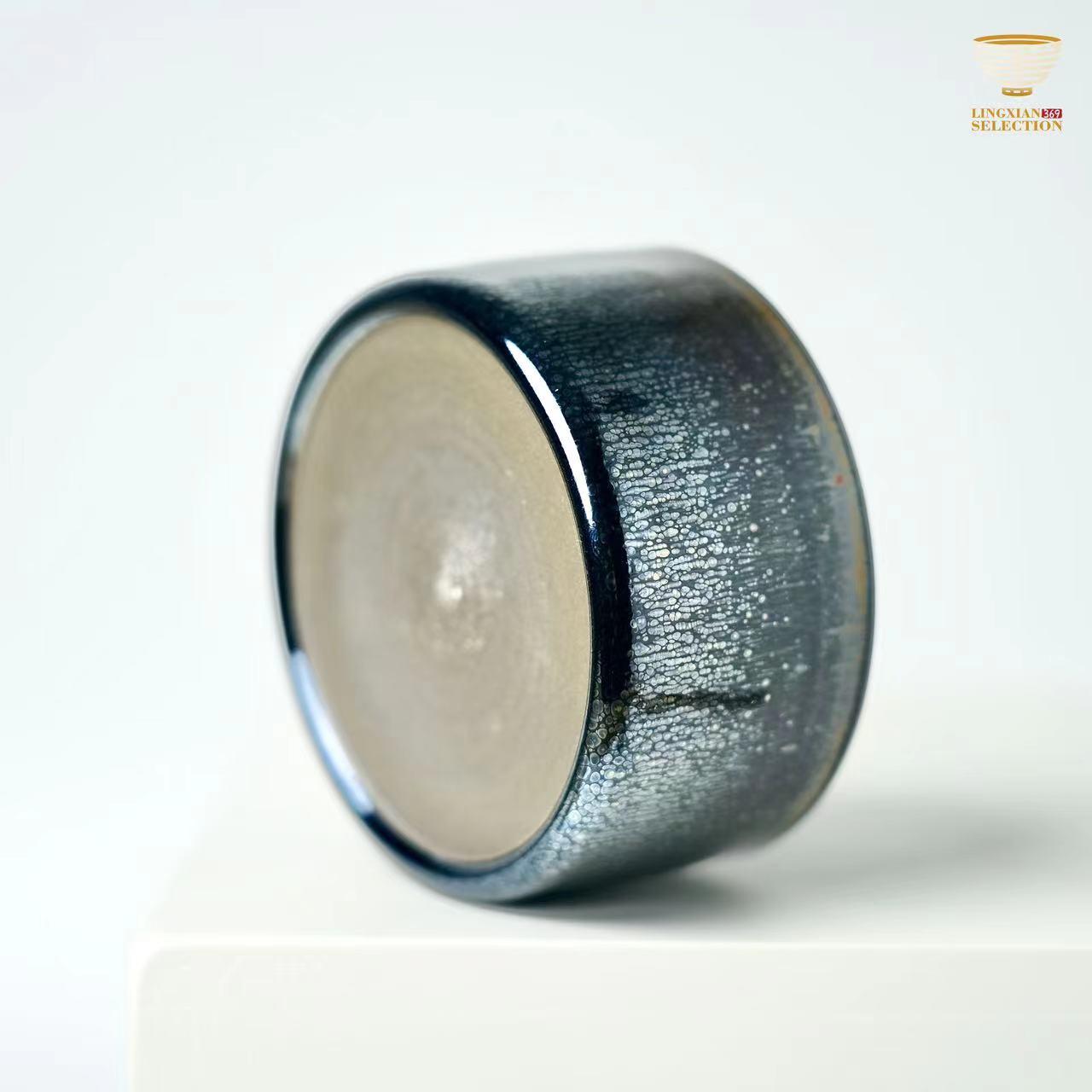 【Latent Grain Minimalist Jian Zhan Tea Cup BaiDing Animal Teacup 】Yohen Glaze with Zen Aesthetic|Handcrafted Gift for Tea Lovers