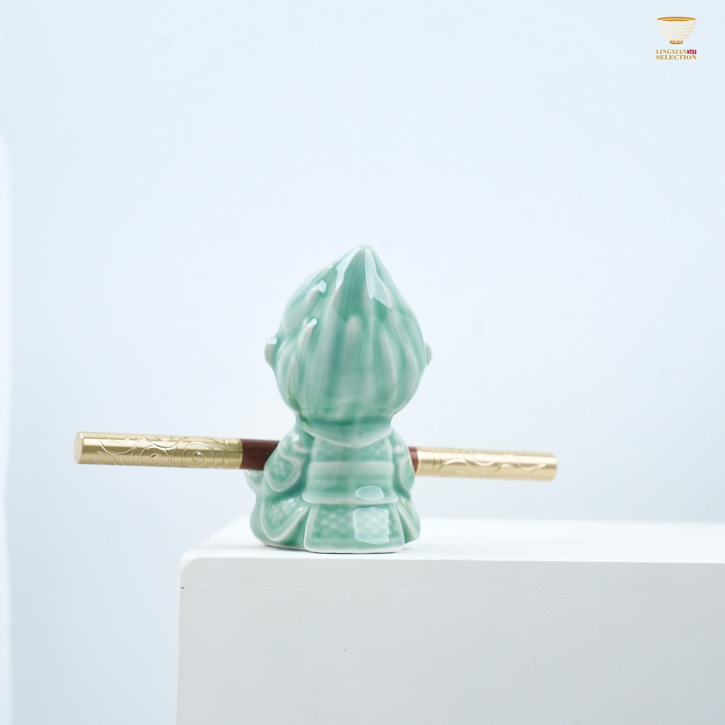 Celadon Monkey King Figurine Tea Knife From Lei Huixian|Hidden Tea Knife in Golden Staff|Kung Fu Tea Accessory & Collectible
