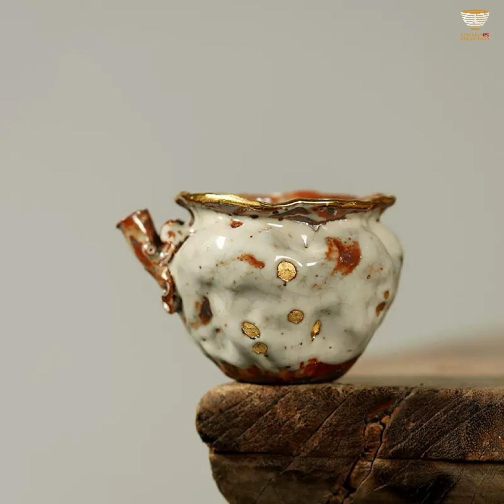 Gao Yue · Shino Persimmon Fair Cup | Handmade Shino Ware Ceramic | Kintsugi Aesthetic · Persimmon-Inspired Oriental Tea Pitcher