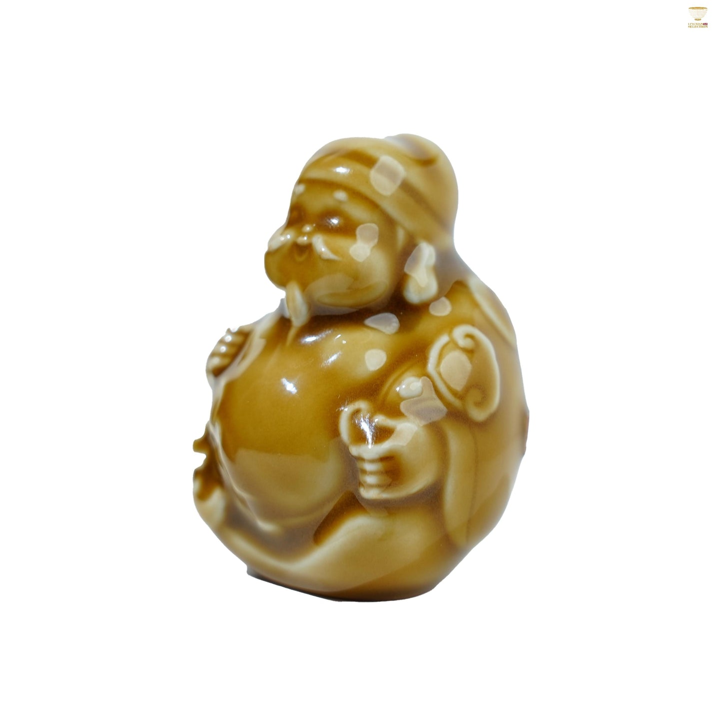 【LINGXIAN Selection Chinese God of Wealth Figurine by Tu Renzhai】– Handmade Glazed Ceramic Caishen Statue for Prosperity, Fortune & Feng Shui Decor Ornaments