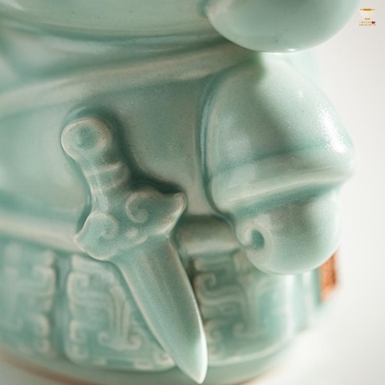 【Tu Renzhai Five Elements Mini Buddy · Longquan Celadon Figurine | Cultural Creative Toy · Chinese Style Gift Set · Adorable Lucky Guardian】