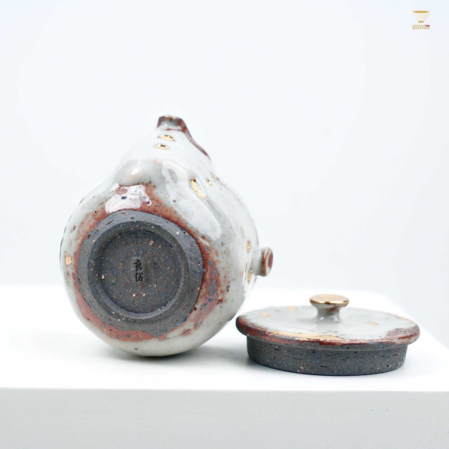 Gao Yue · Dunhuang Quick Pot | Shino Ware Style · Handmade Wood-Fired Ceramic | Kintsugi-Inspired Oriental Collectible Teapot