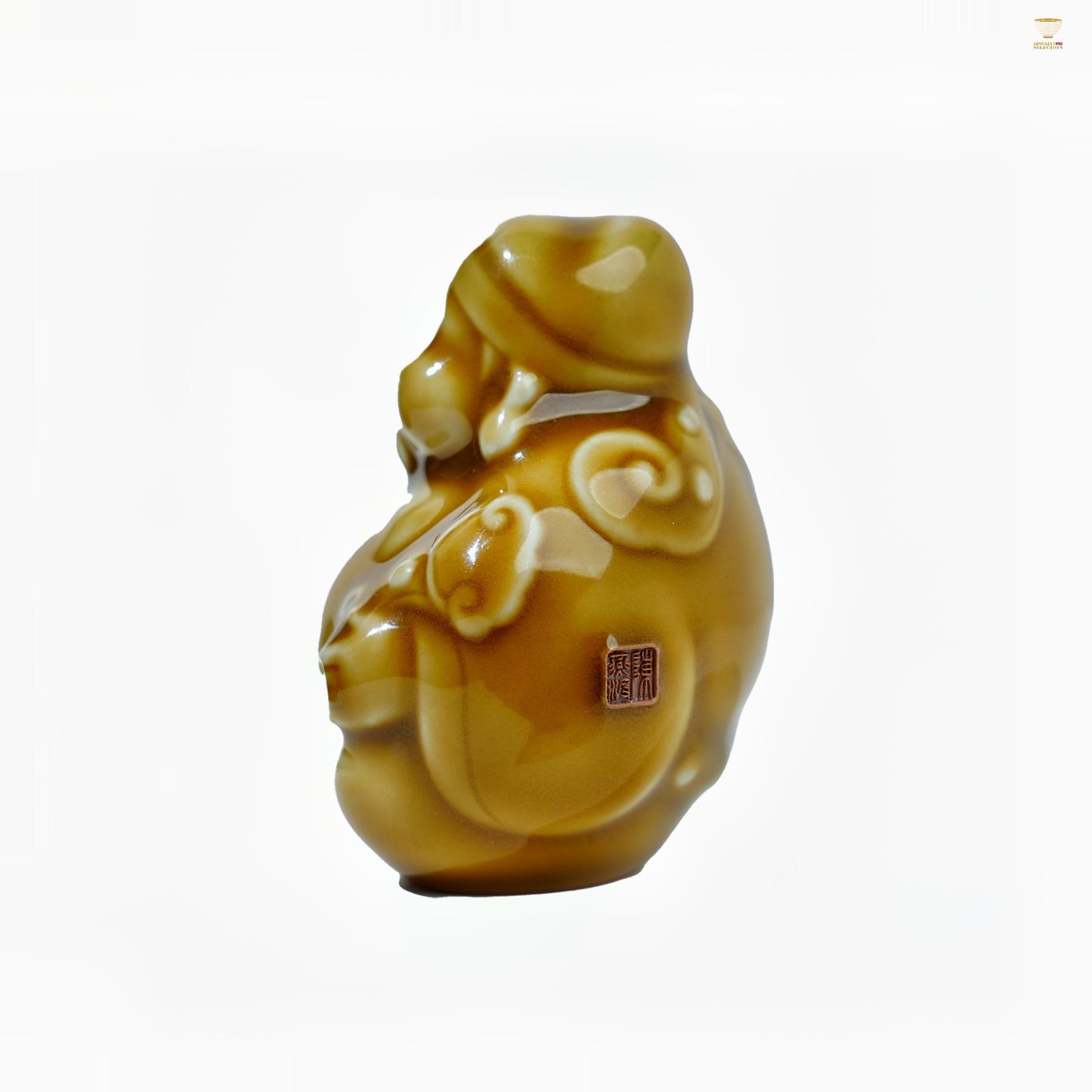 【LINGXIAN Selection Chinese God of Wealth Figurine by Tu Renzhai】– Handmade Glazed Ceramic Caishen Statue for Prosperity, Fortune & Feng Shui Decor Ornaments