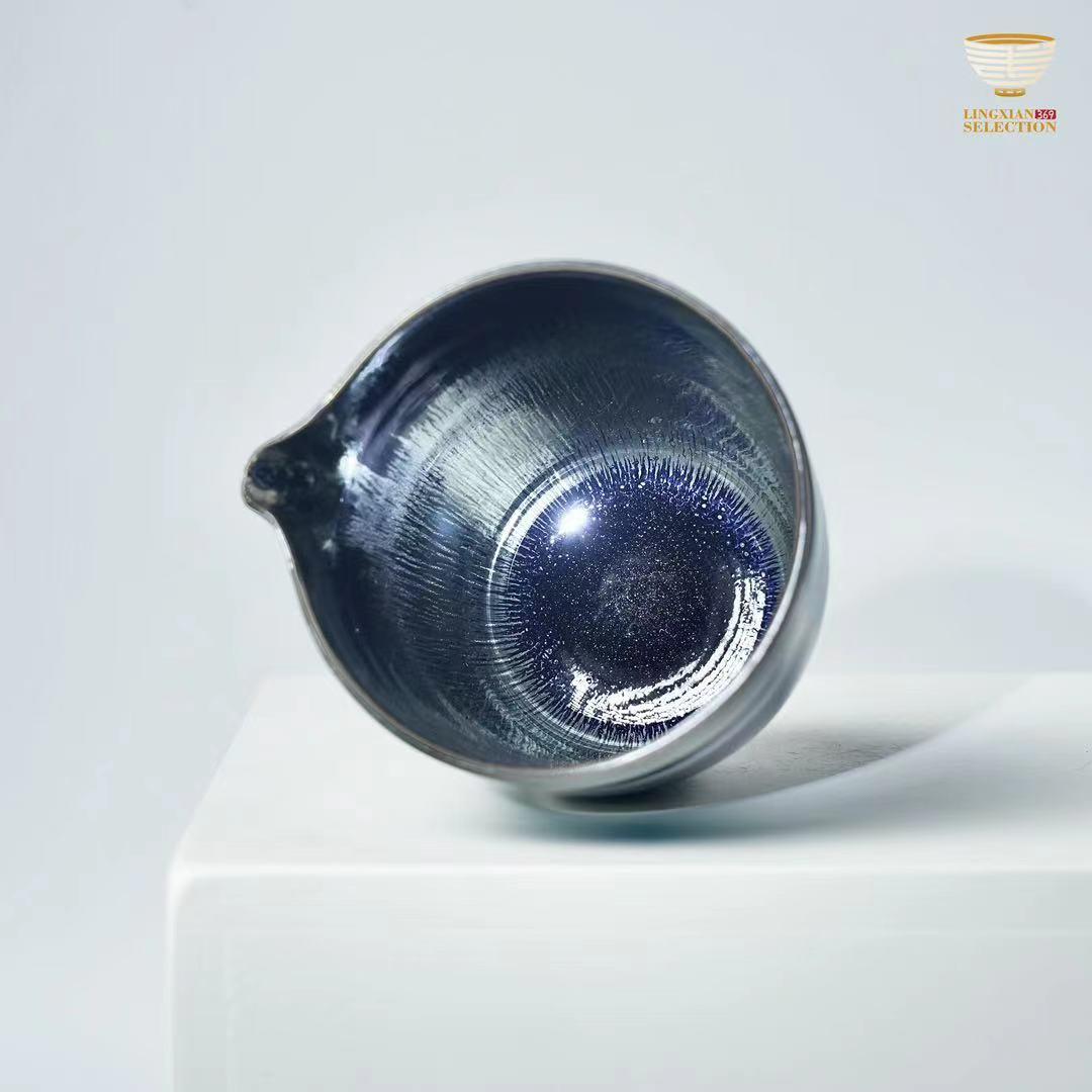 【Tender Sprout Sharing Cup from BaiDing Studio】 Handmade Gongdao Cup|Iridescent Glazed Fair Cup for Gongfu Tea|Collector’s Ceramic Teaware