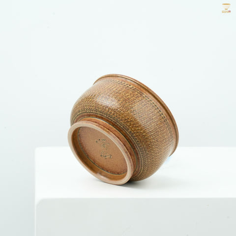 Huang Can Celadon Rust-Glaze “Turning the Tide” Jing’an Cup | Handcrafted Gongfu Teaware with Vintage Texture & Oriental Elegance