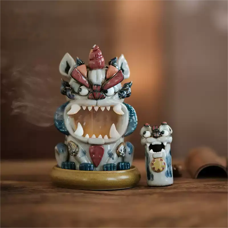 "Zhu Zhao" Backflow Incense Burner – Tea Pet & Entryway Decor for New Home | Traditional Chinese Gift