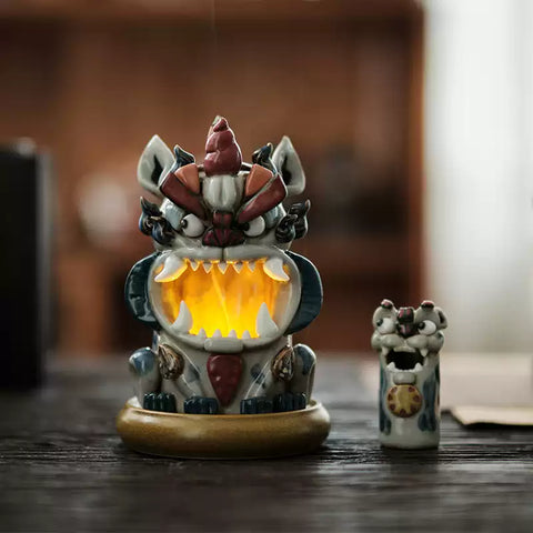 "Zhu Zhao" Backflow Incense Burner – Tea Pet & Entryway Decor for New Home | Traditional Chinese Gift