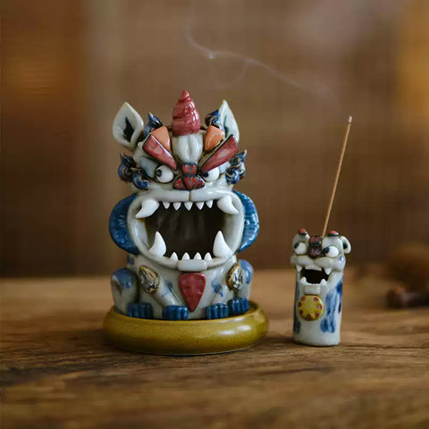 "Zhu Zhao" Backflow Incense Burner – Tea Pet & Entryway Decor for New Home | Traditional Chinese Gift
