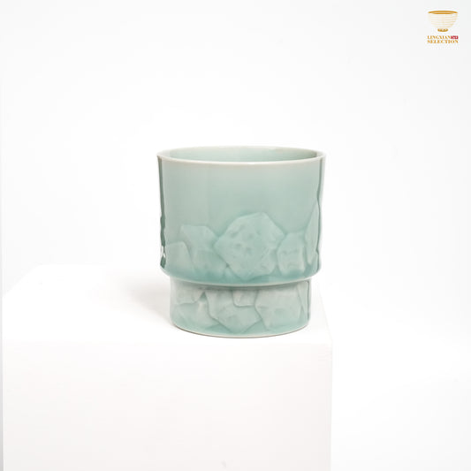 Jinhongyang · Celadon Ice-Crackle Cup | Aesthetic Ice-Crack Texture · Handmade High-Fire Porcelain · Minimalist Modern Design · Perfect for Daily Beverages