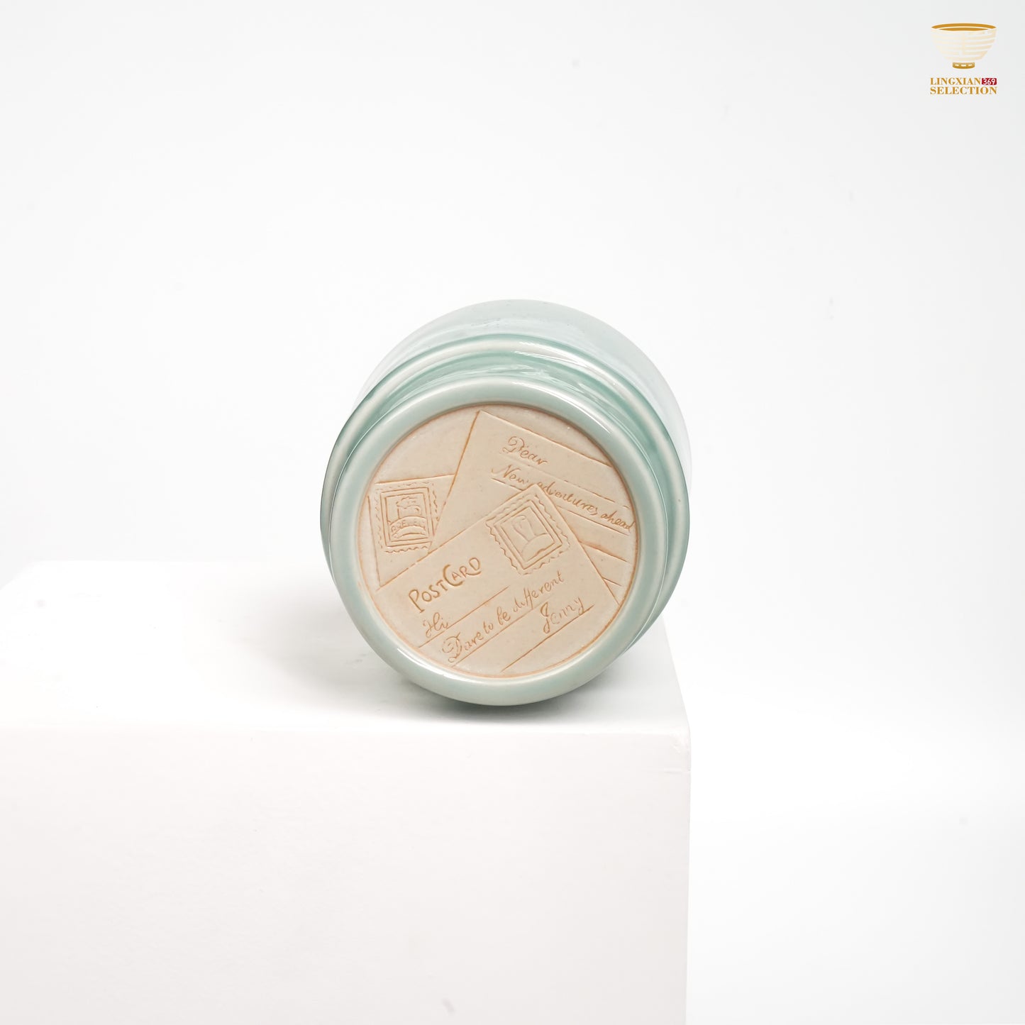 Jinhongyang · Celadon Ice-Crackle Cup | Aesthetic Ice-Crack Texture · Handmade High-Fire Porcelain · Minimalist Modern Design · Perfect for Daily Beverages